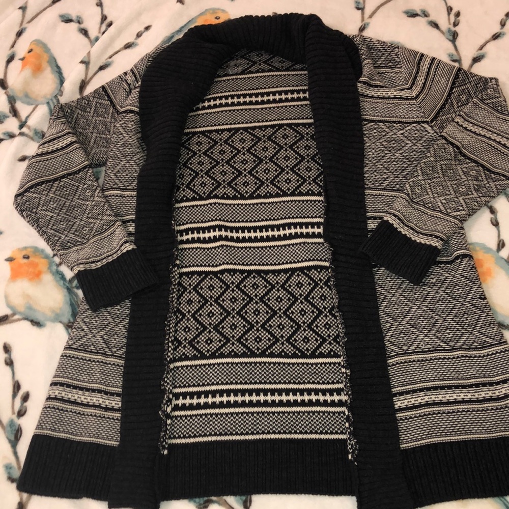 Jeanne Pierre charcoal/white Carlisle cardigan
